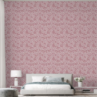 Papier Peint Motif feuille rose 2" * 10" Personnalisé Vinyl tex