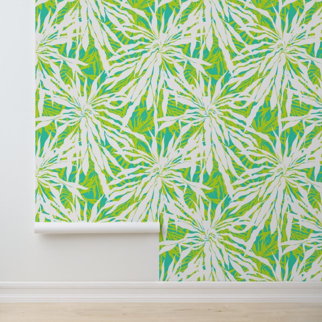 Papier Peint Motif Feuille Tropical Palm (Application)