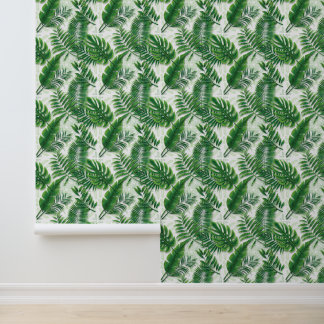 Papier Peint Motif Feuille vert vert tropical