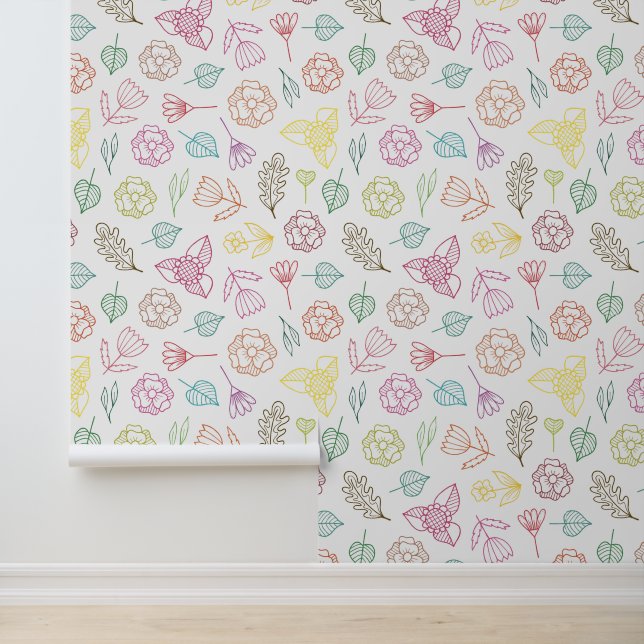 Papier Peint Motif Fleurs flottantes (Application)