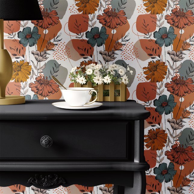 Papier Peint Motif Floral Abstrait d'Automne (Créateur téléchargé)