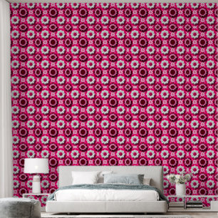 Papier Peint Motif floral avec lotus rose et blanc vibrant