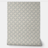 Motif Floral Blanc Et Gris