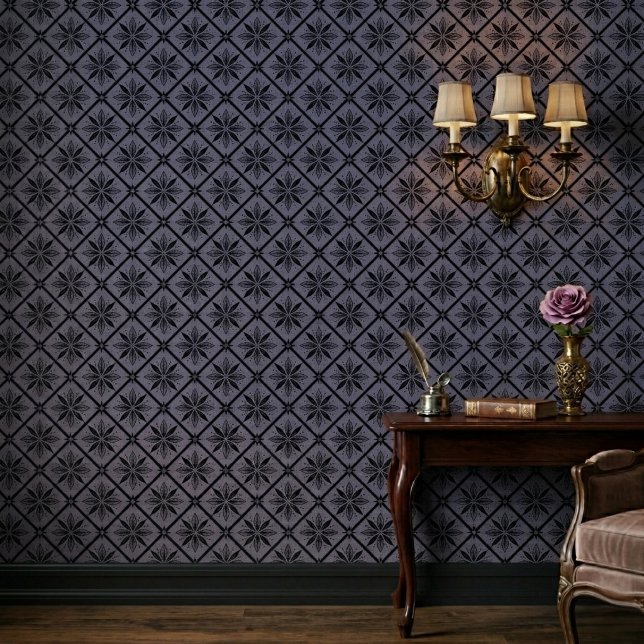 Papier Peint Motif floral bleu moderne classique (Créateur téléchargé)