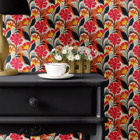 Motif Floral d'Art Populaire Coloré
