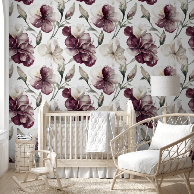 Papier Peint Motif floral de Bourgogne (Enfants)