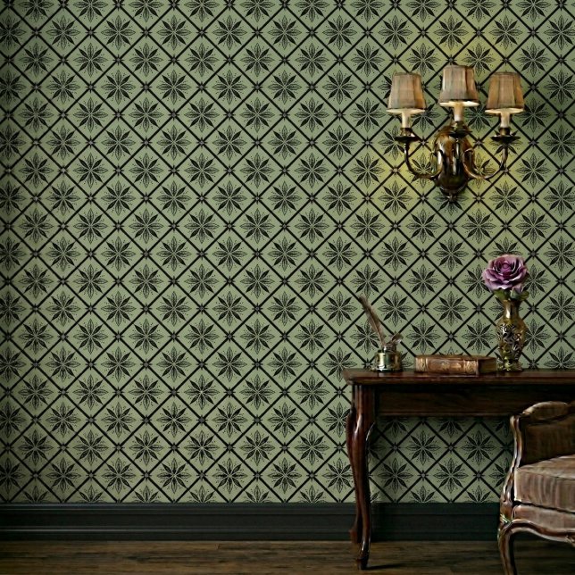 Papier Peint Motif Floral Moderne Classique de Moutarde (Créateur téléchargé)