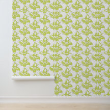 Motif floral noir lime gras