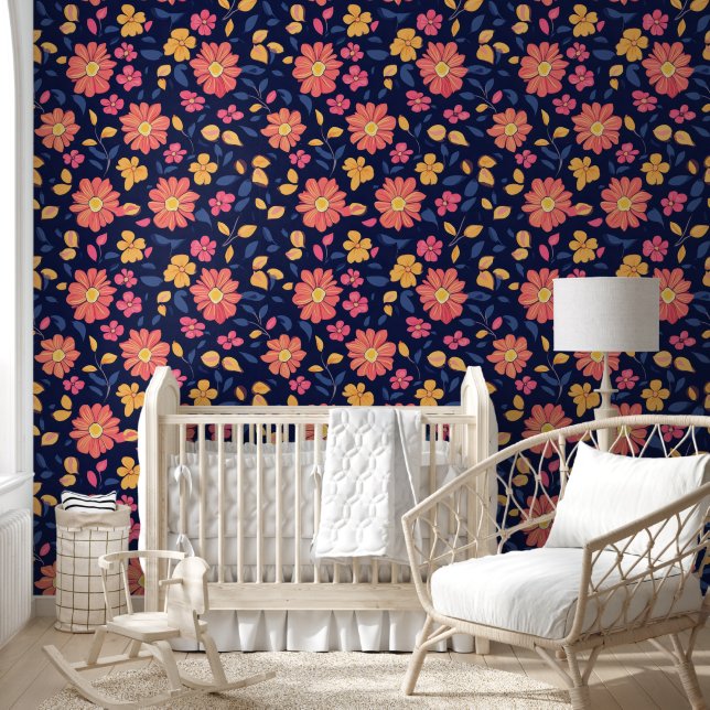 Papier Peint Motif floral rétro (Enfants)