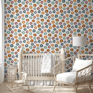 Papier Peint Motif Floral Rétro Vintage Coloré Mignon