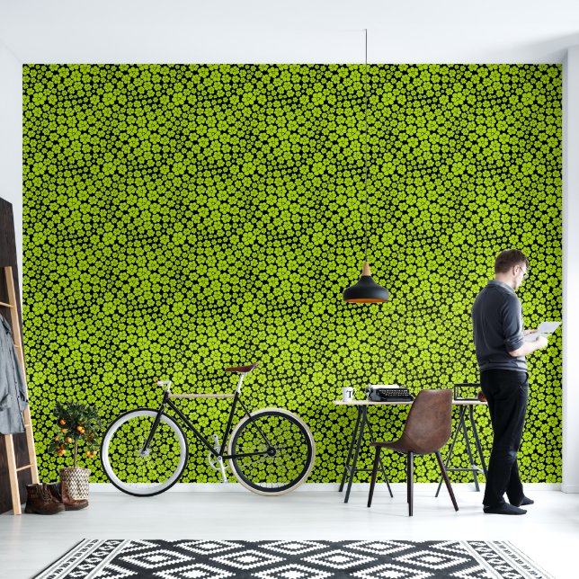 Papier Peint Motif floral - vert citron (Salon)