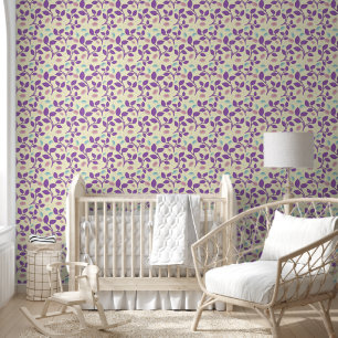 Papier Peint Motif floral violet foncé Esthétique sans coutur
