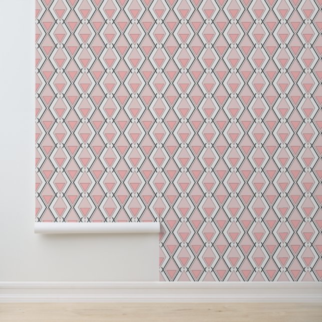 Papier Peint Motif géométrique beige rose (Application)