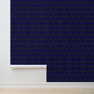 Papier Peint Motif géométrique bleu et noir.