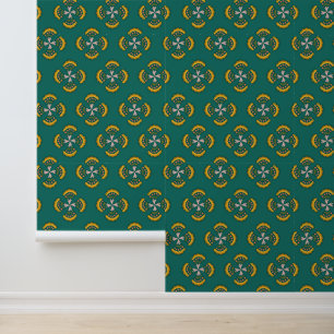 Papier Peint Motif géométrique bohème vert