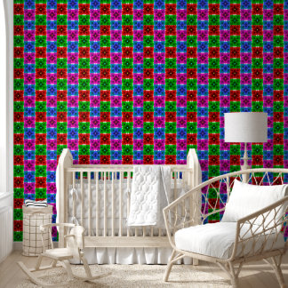 Papier Peint Motif géométrique de fleurs colorées sans couture,