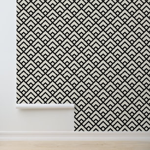 Papier Peint Motif géométrique noir et blanc