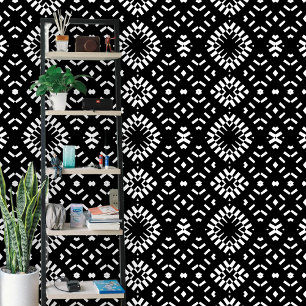 Papier Peint Motif géométrique noir et blanc contemporain