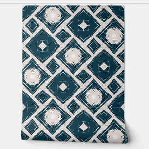 Papier Peint Motif Géométrique Noir Et Crème Moderne Carrelage