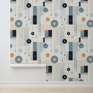 Papier Peint Motif géométrique rétro aux tons pastel