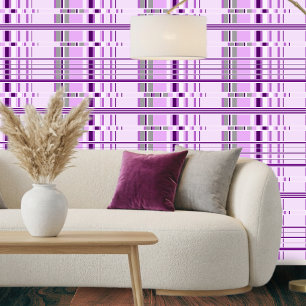 Papier Peint Motif géométrique violet lavande moderne