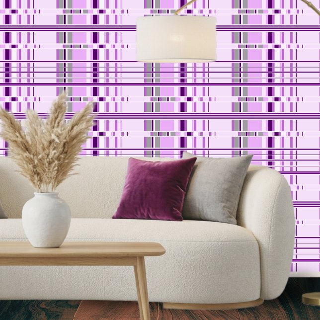 Papier Peint Motif géométrique violet lavande moderne (Créateur téléchargé)
