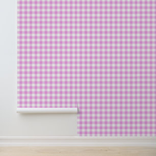 Papier Peint Motif Gingham Rose Peler et Coller Mignon