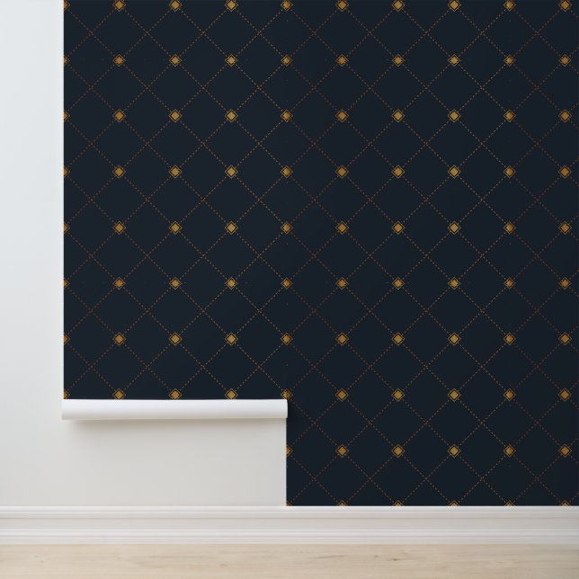 Papier Peint Motif Gold Diamond (Application)