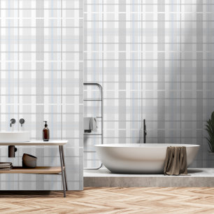 Papier Peint Motif gris pastel tartan moderne