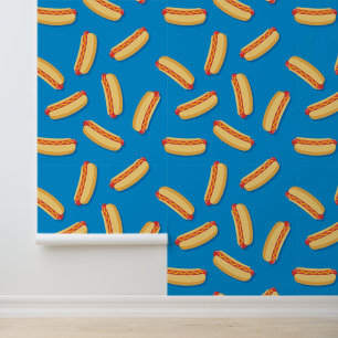 Papier Peint Motif Hotdogs de restauration rapide