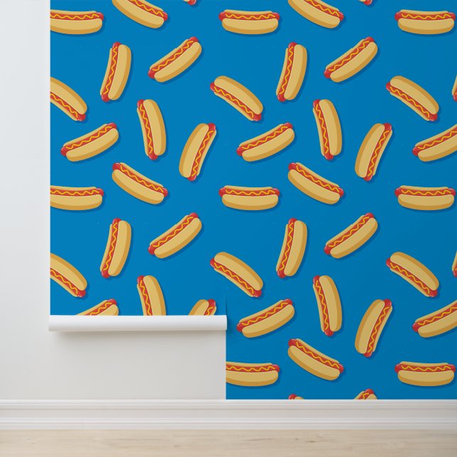 Papier Peint Motif Hotdogs de restauration rapide (Application)
