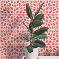 Motif insectes et coléoptères rouge sur rose