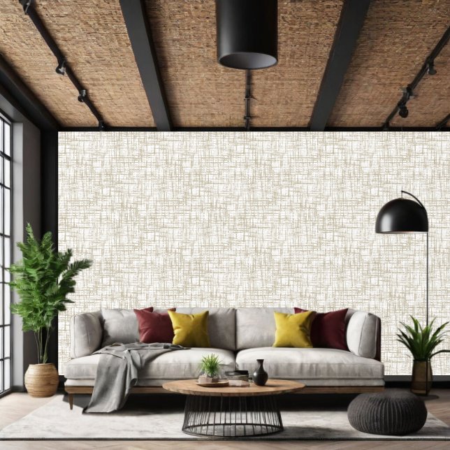 Papier peint Motif lisse en beige et blanc (Créateur téléchargé)