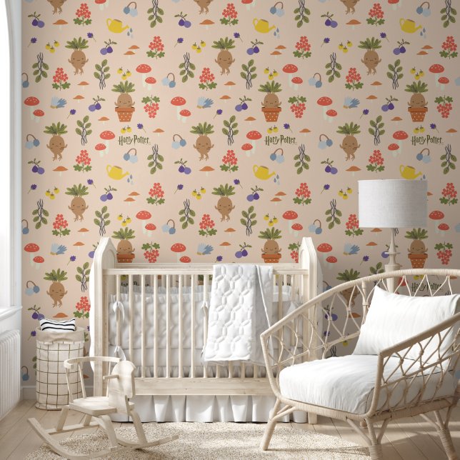 Papier Peint Motif Mandrake Fleurs Magiques (Enfants)