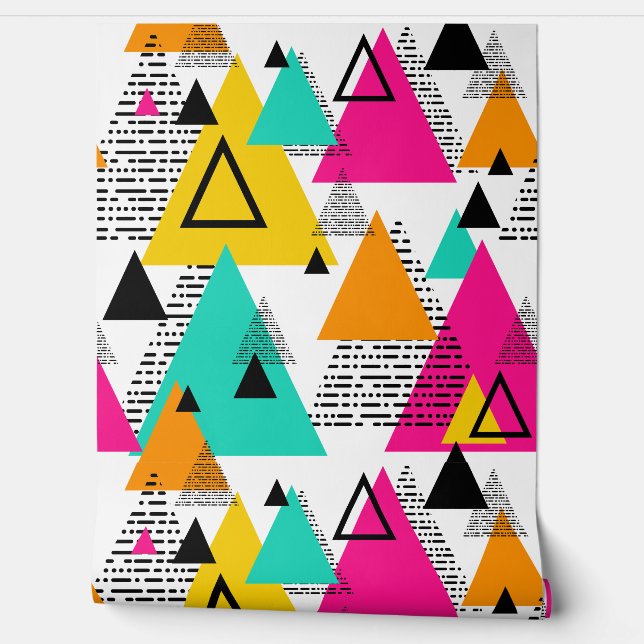 Papier Peint Motif Memphis des années quatre-vingts (Déroulement)