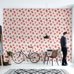 Papier Peint Motif mignon fraise sans couture