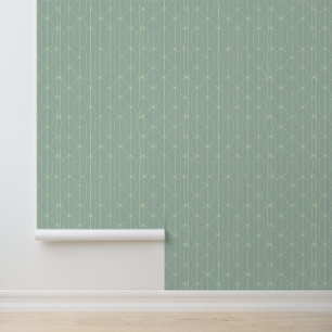 Papier Peint Motif minimaliste de ligne géométrique verte de la