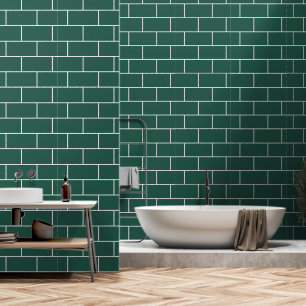 Papier Peint Motif minimaliste Emerald Green Bricks