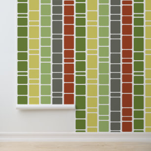 Papier Peint Motif mod aux couleurs chaudes