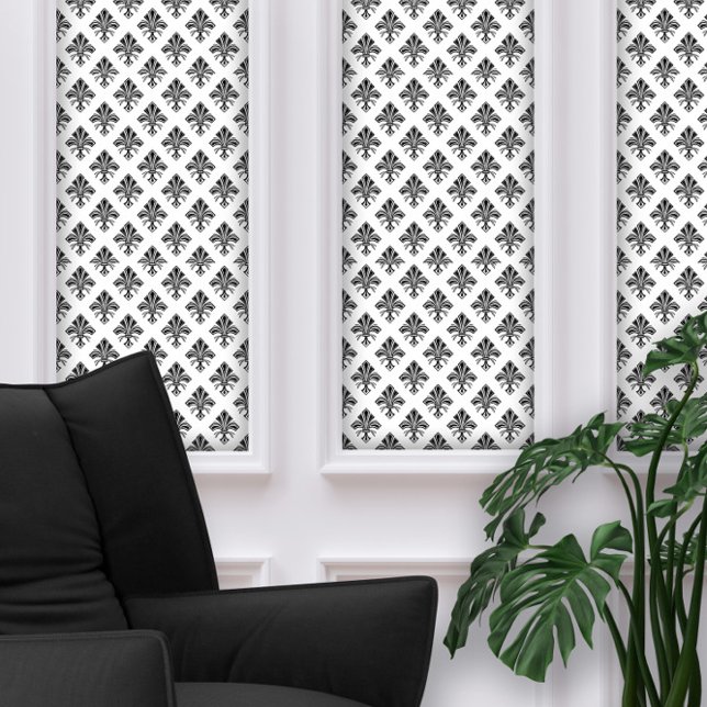 Papier Peint Motif noir Art déco Fleur de lis (Créateur téléchargé)