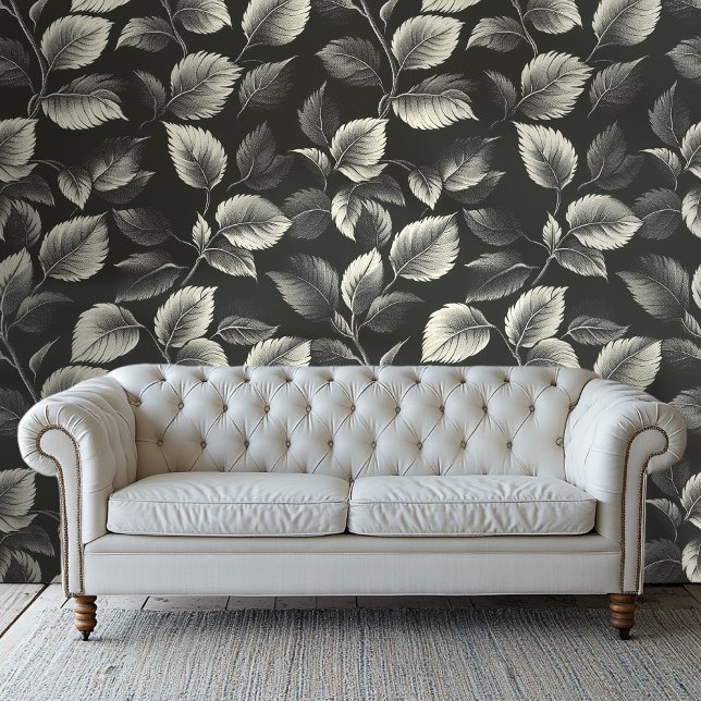 Papier Peint Motif noir et blanc monochrome (Créateur téléchargé)