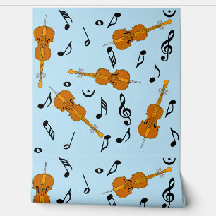 Papier Peint Motif note musique cello