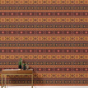 Papier Peint Motif ornemental tribal de terre cuite moderne
