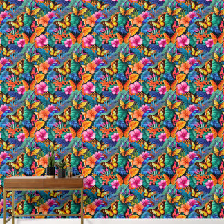 Papier Peint Motif papillon carrelé mignon