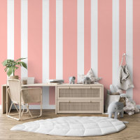 Motif Pastel Blush Peach Rose White Stripes
