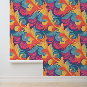 Papier Peint Motif Pastel Feathers