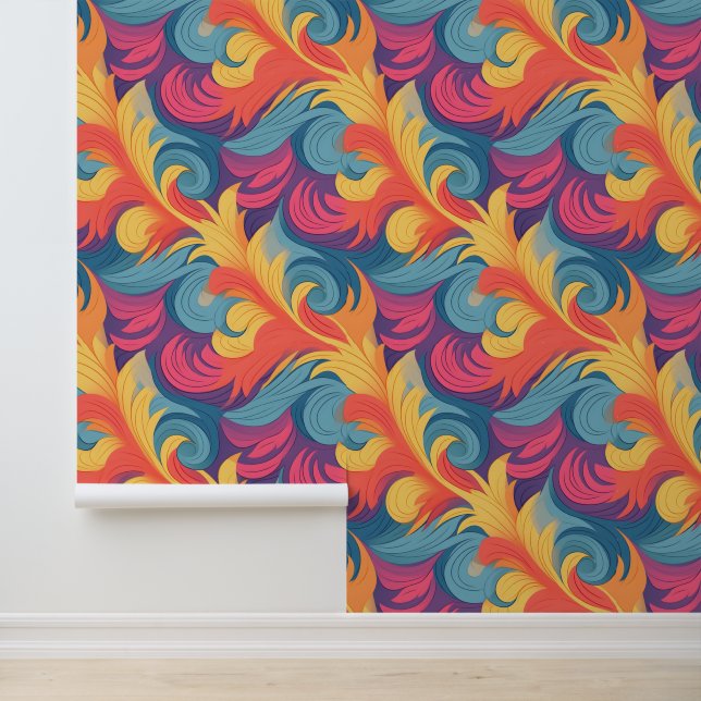 Papier Peint Motif Pastel Feathers (Application)