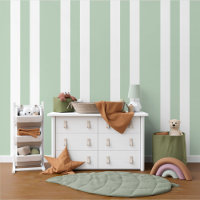 Motif Pastel Sage Green White Stripes