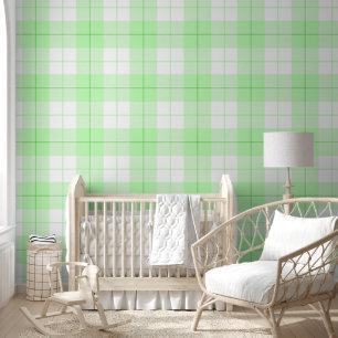 Papier Peint Motif plat vert et blanc frais pour bébé