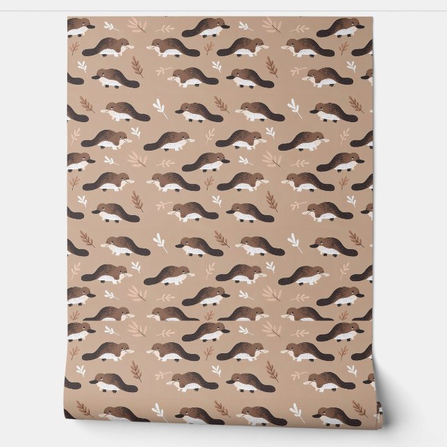 Papier Peint Motif Platypus joueur (Déroulement)